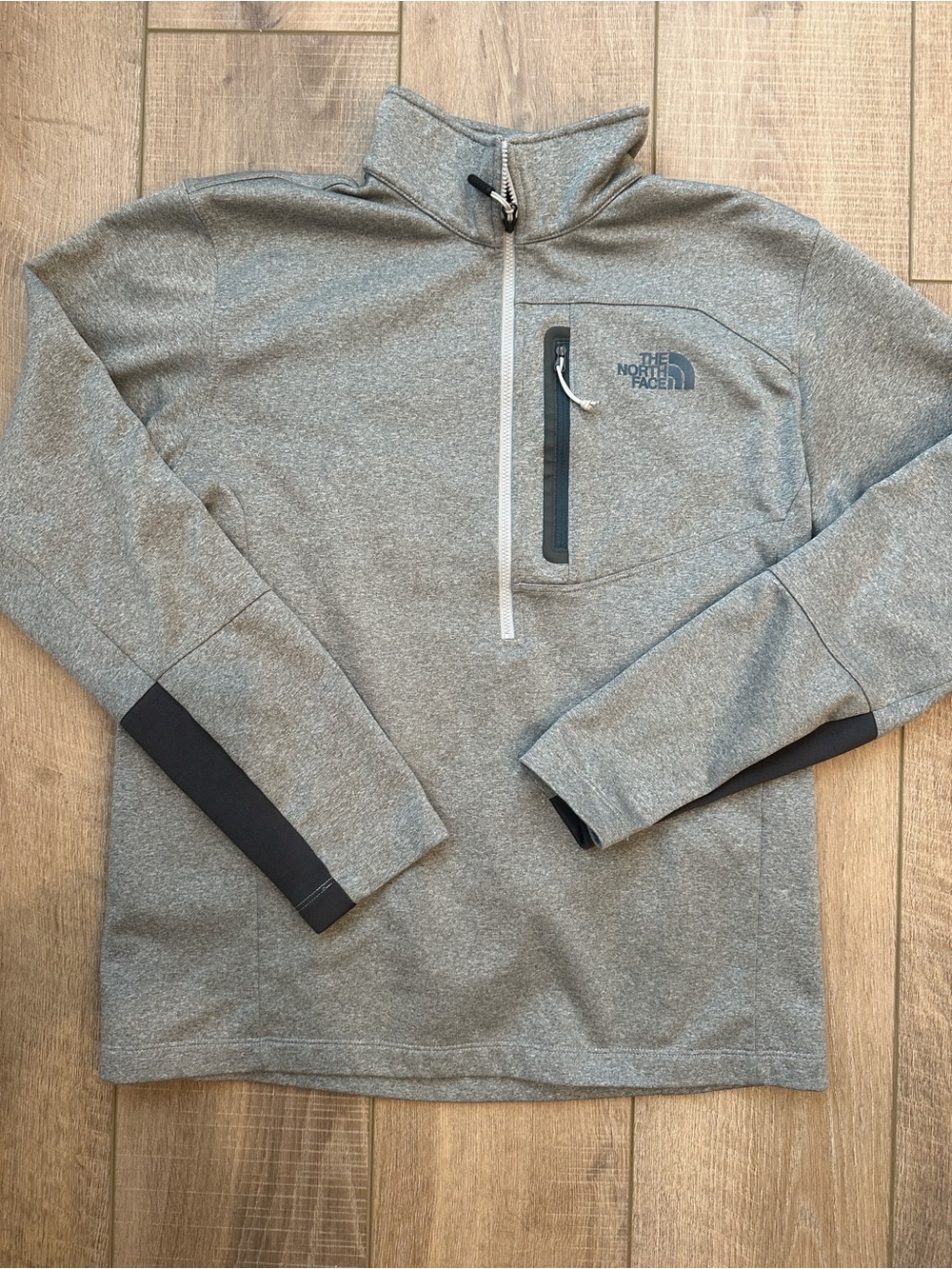 The North Face Heather Grey Half-Zip Pullover with Chest Pocket